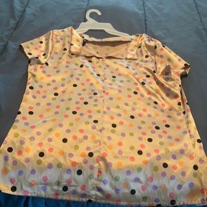 Pretty satin blouse.